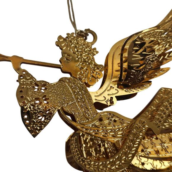 Vintage Danbury Mint Millennium Angel 23K Goldplated Christmas Ornament 1999 - Picture 3 of 6